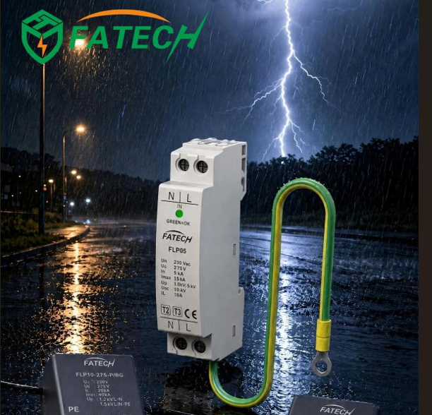 Fatech Din Rail LED Street Lighting Surge Protector Patented in China